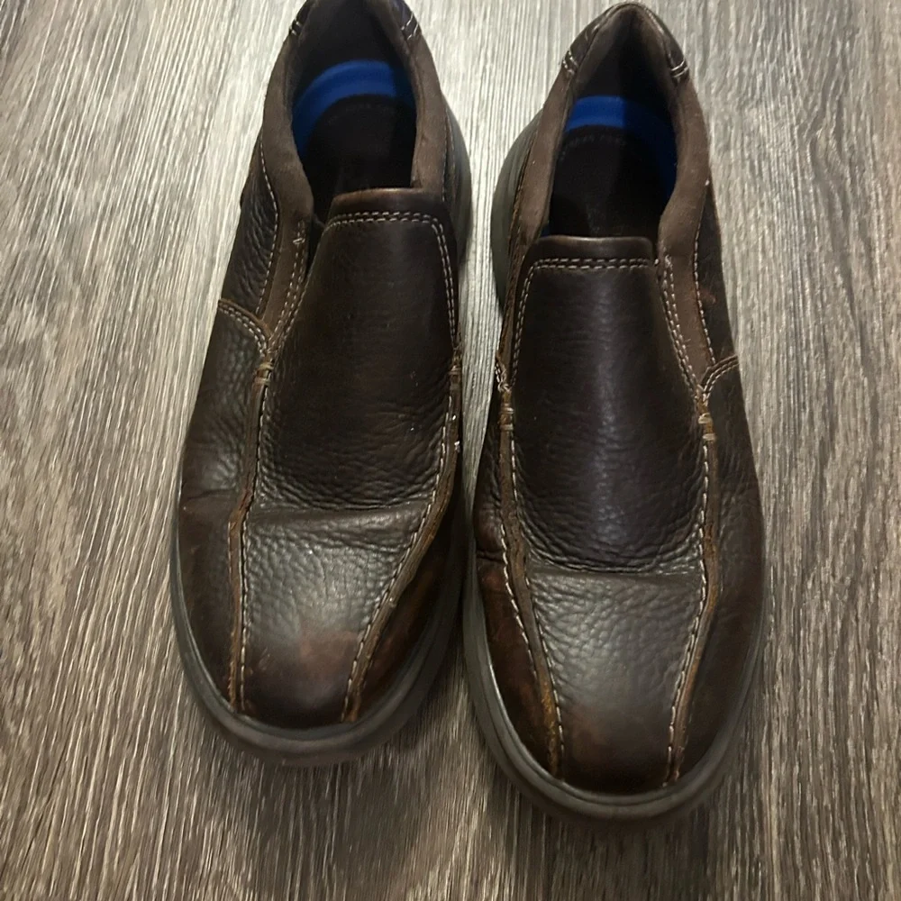 Clark’s Men's Brown Leather Slip-On Shoes 9.5 G